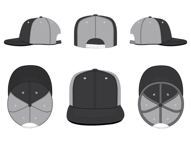653x490 Trucker Mesh Hat Template Vector