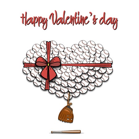 450x450 Happy Valentines Day Baseball Balls Laid Out In The Shape