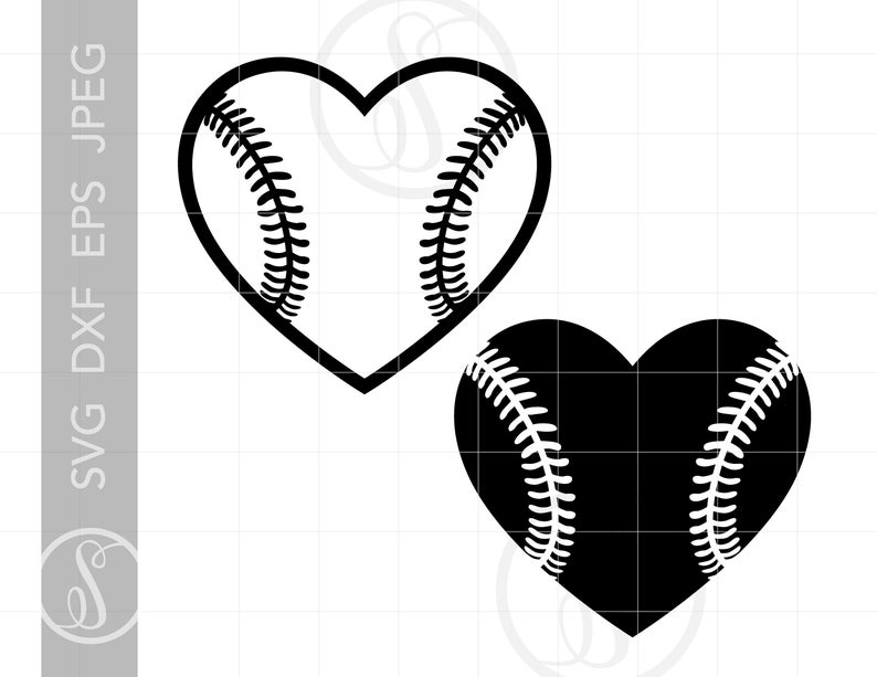 794x613 Baseball Heart Baseball Heart Vector Clipart Download Etsy