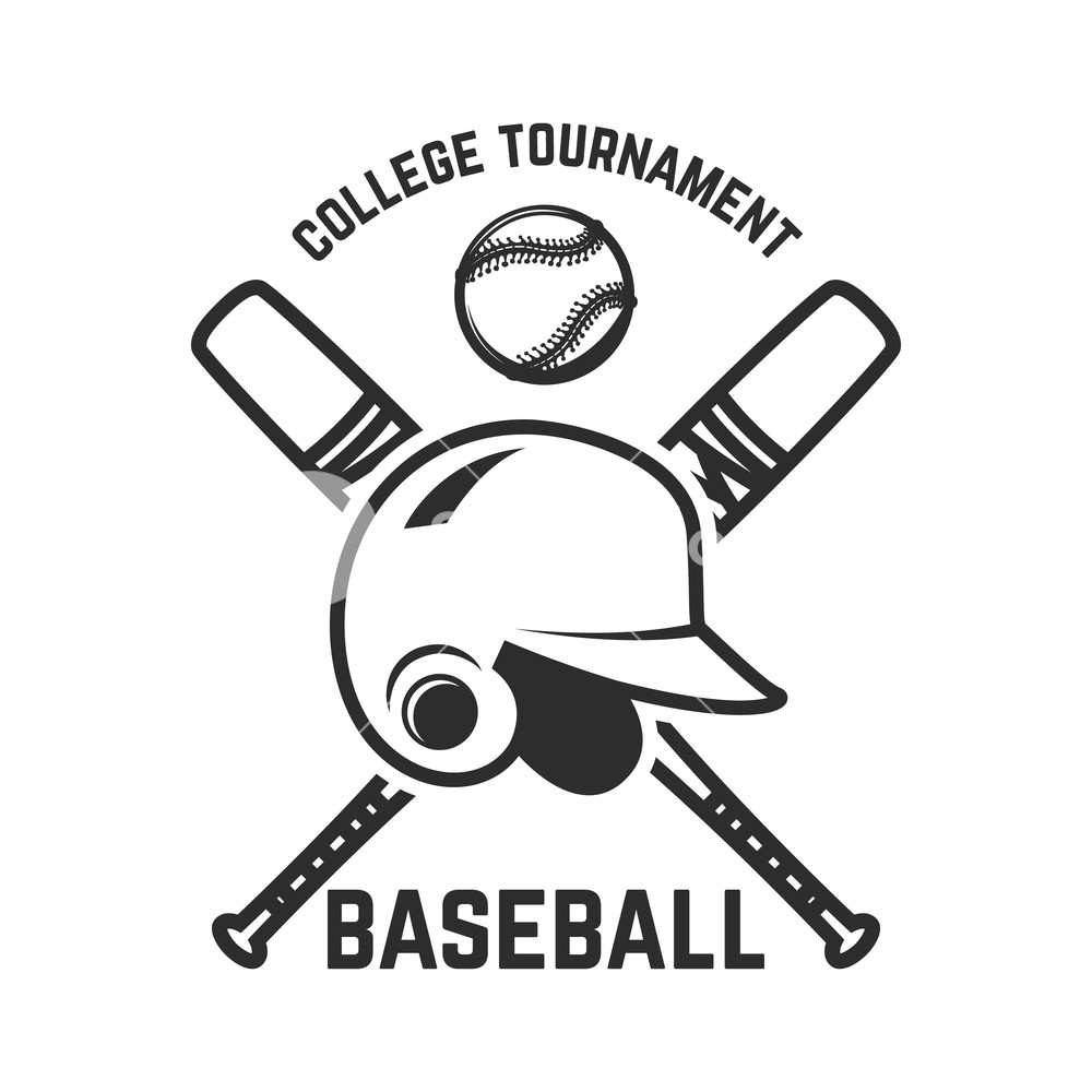 1000x1000 Emblem With Crossed Baseball Bat And Baseball Helmet Design