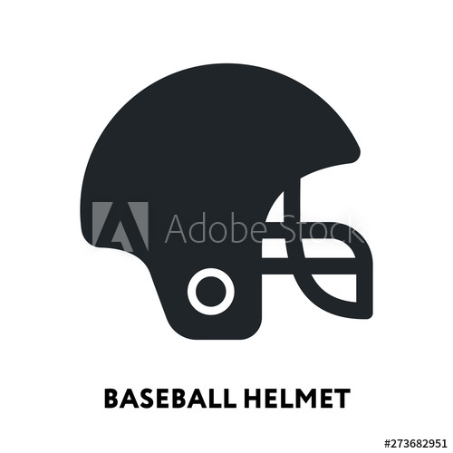 500x500 Baseball Football Helmet Vector Flat Line Icon Illustration