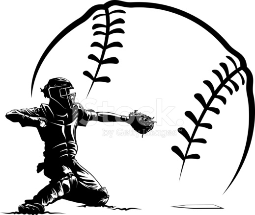 Baseball Catcher At Home Plate With Stylized Ball Stock Vector 519x439 Baseball Catcher At Home Plate With Stylized Ball Stock Vector