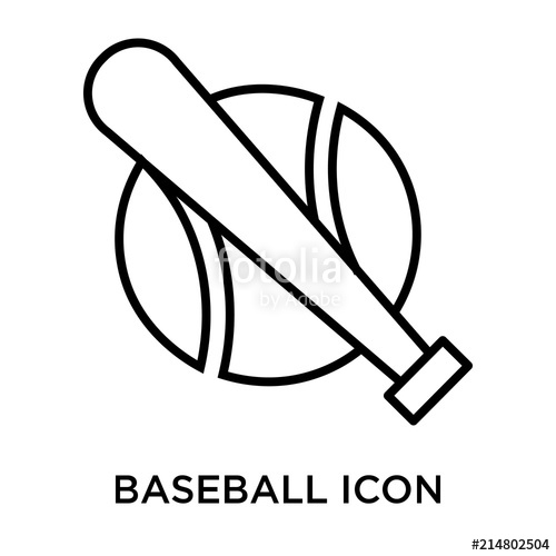 500x500 Baseball Icon Vector Sign And Symbol Isolated On White Background