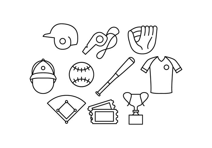 700x490 Free Baseball Line Icon Vector