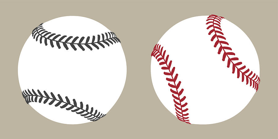 900x450 Baseball Ball Icon Vector Illustration