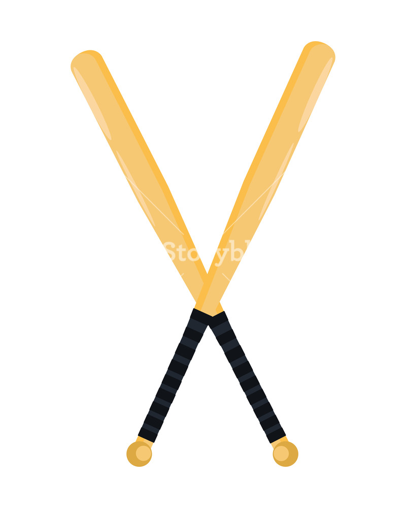 800x1000 Baseball Crossed Bats Sport Equipment Icon Vector Illustration