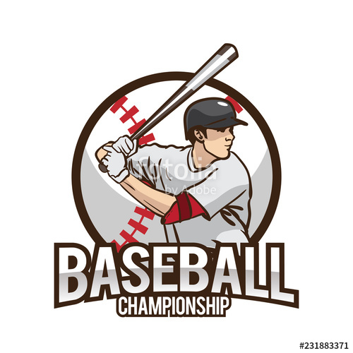 500x500 Baseball Player Illustration Vector Baseball Championship Emblem