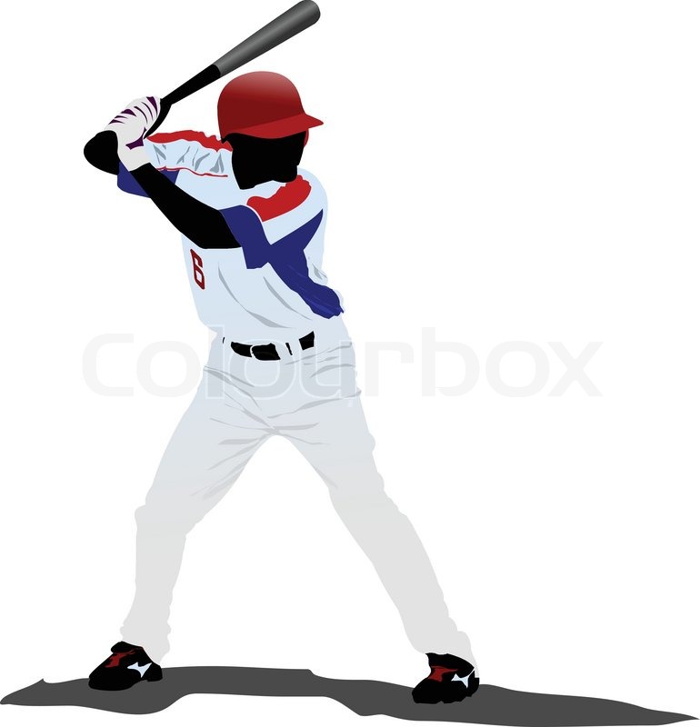 770x800 Baseball Player Vector Illustration Stock Vector Colourbox