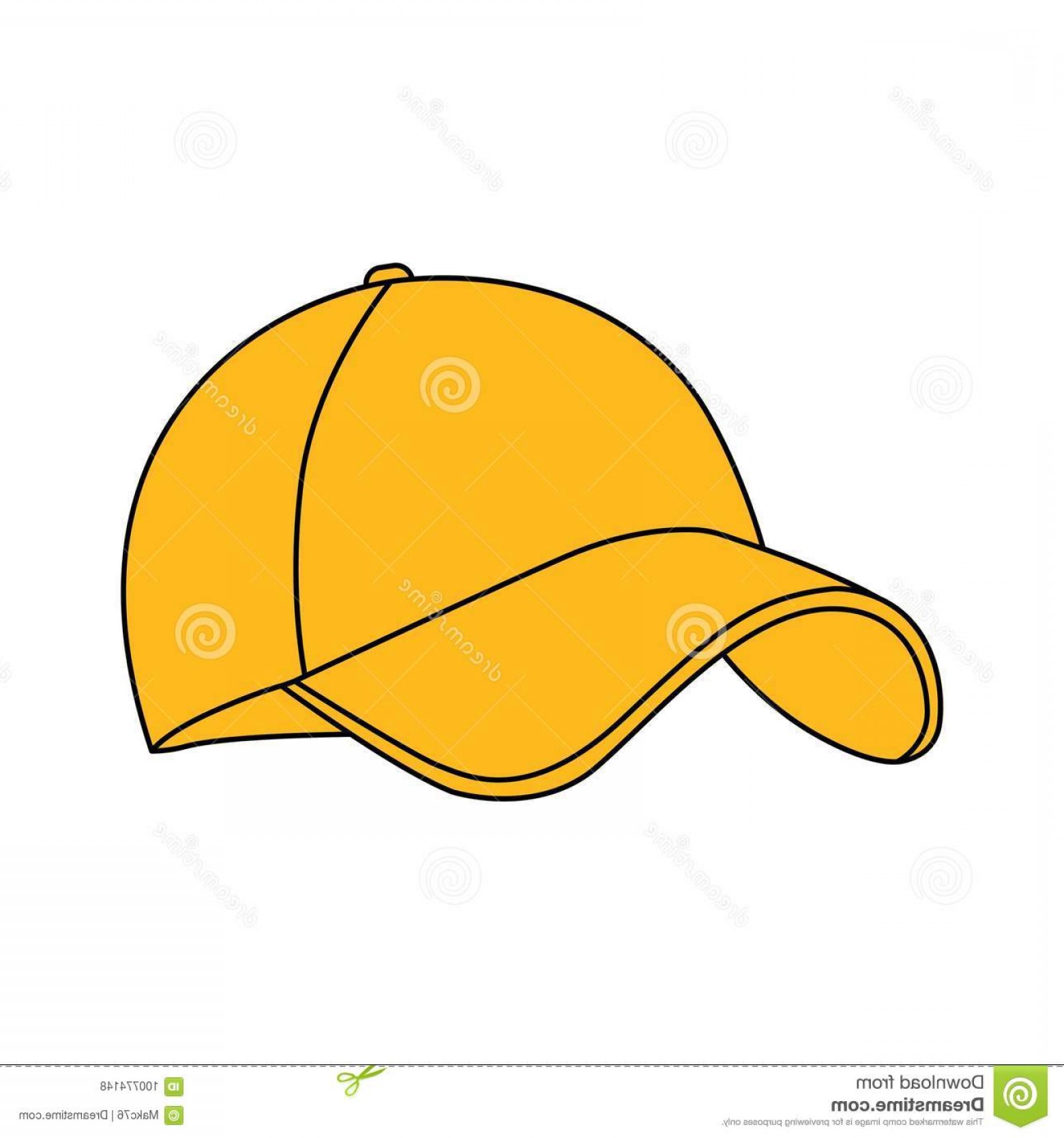 1560x1668 Yellow Baseball Cap Icon White Background Vector Illustration
