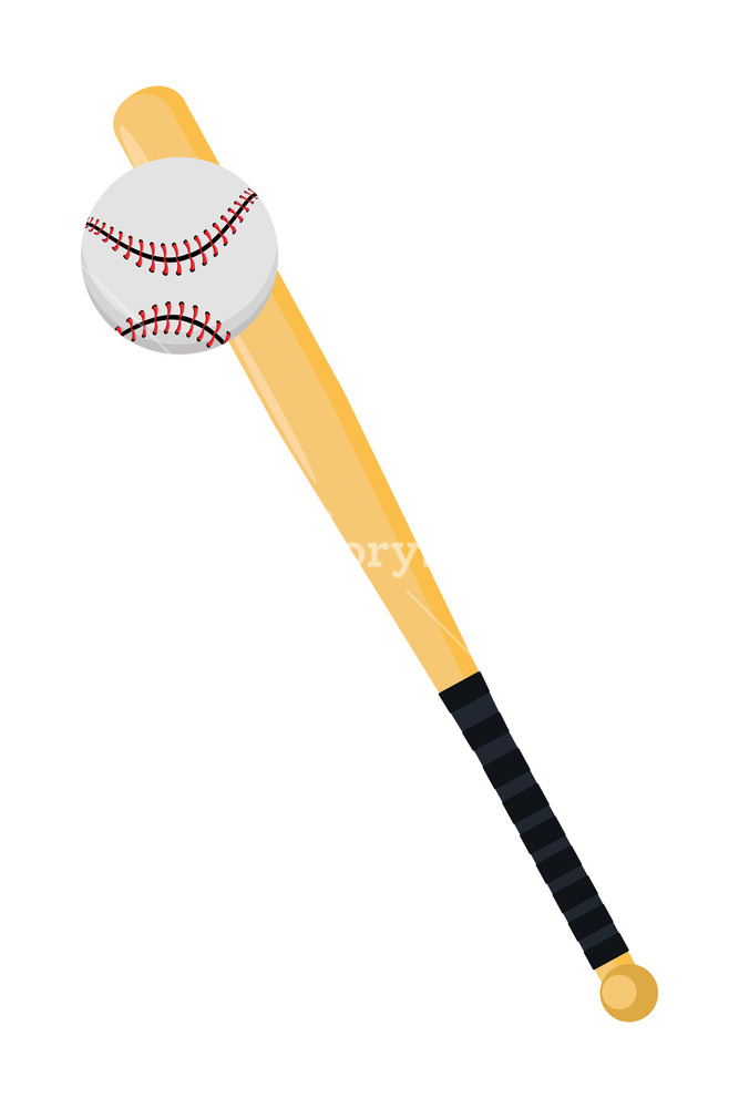 667x1000 Baseball Ball And Bat Sport Equipment Cartoon Vector Illustration