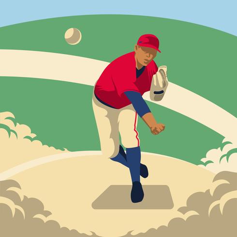 490x490 Baseball Pitcher Throws The Ball Illustration