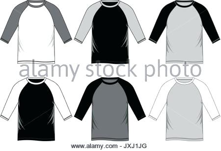 450x307 T Shirt Template Raglan Stock Vector Art Illustration Baseball