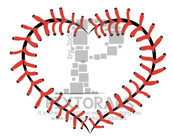 570x458 Heart With Baseball Laces Vector Png Screen Etsy