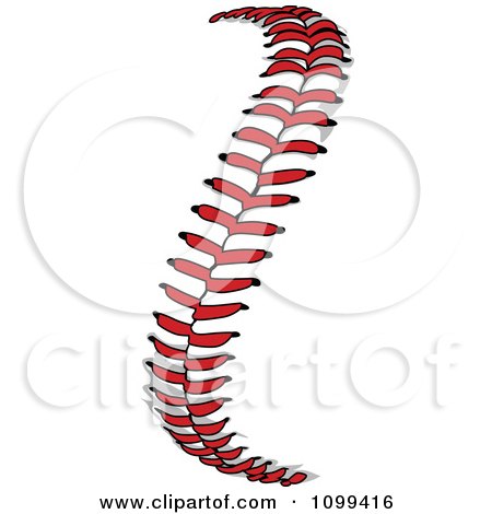 450x470 Clipart Curve Of Red Baseball Lace Stitches