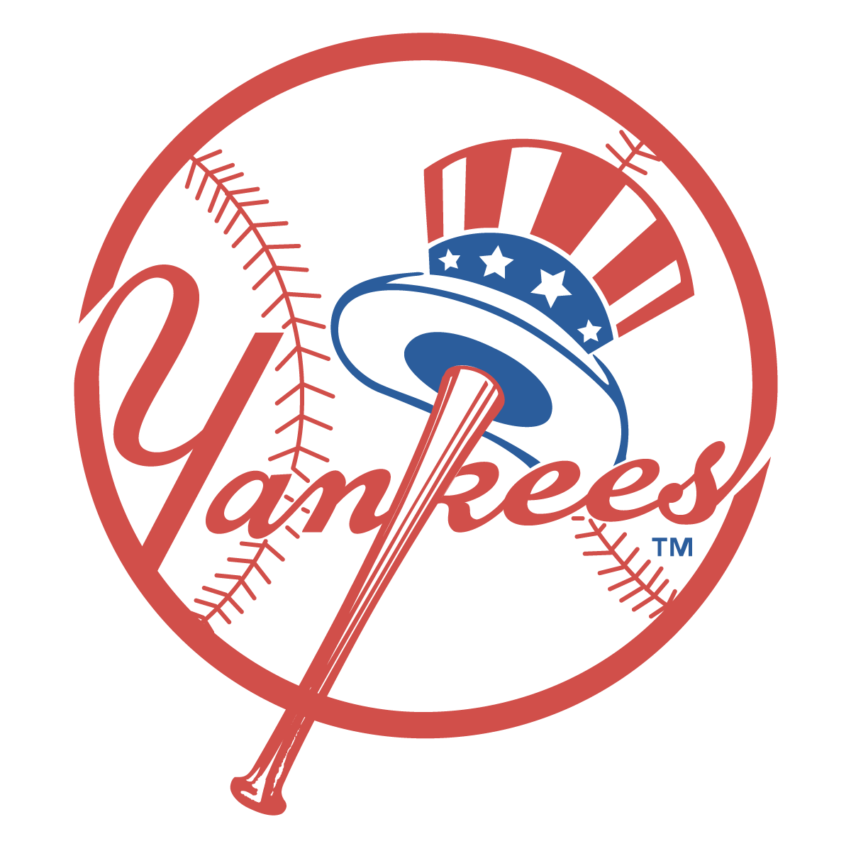 1200x1200 New York Yankees Baseball Bat Ball Logo Vector Free Vector
