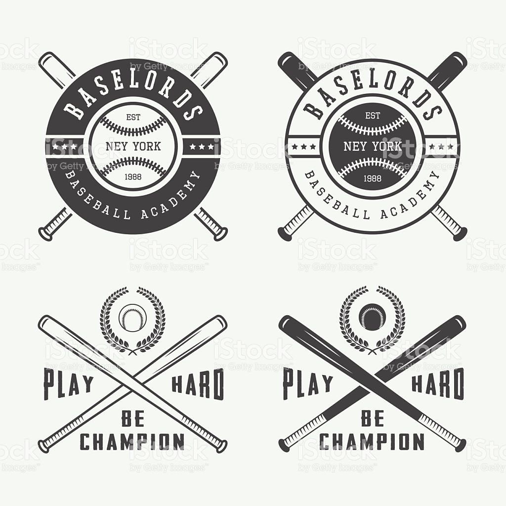 1024x1024 Vintage Baseball Logos, Emblems, Badges And Design Elements