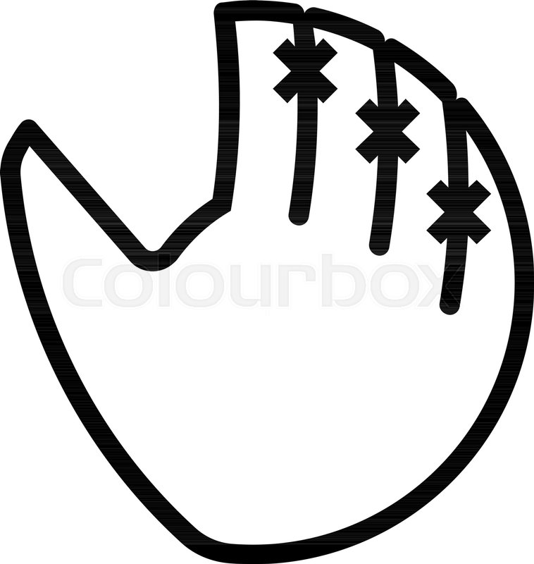 758x800 Outline Beautiful Baseball Glove Stock Vector Colourbox