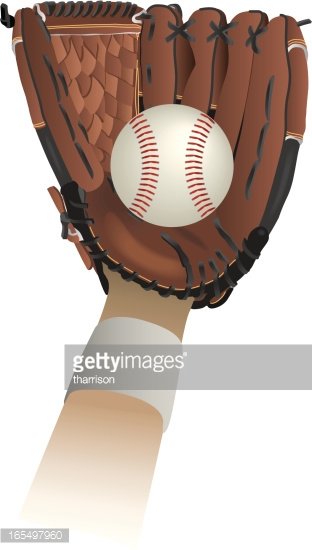 312x550 Vector Baseball Glove And Ball Premium Clipart