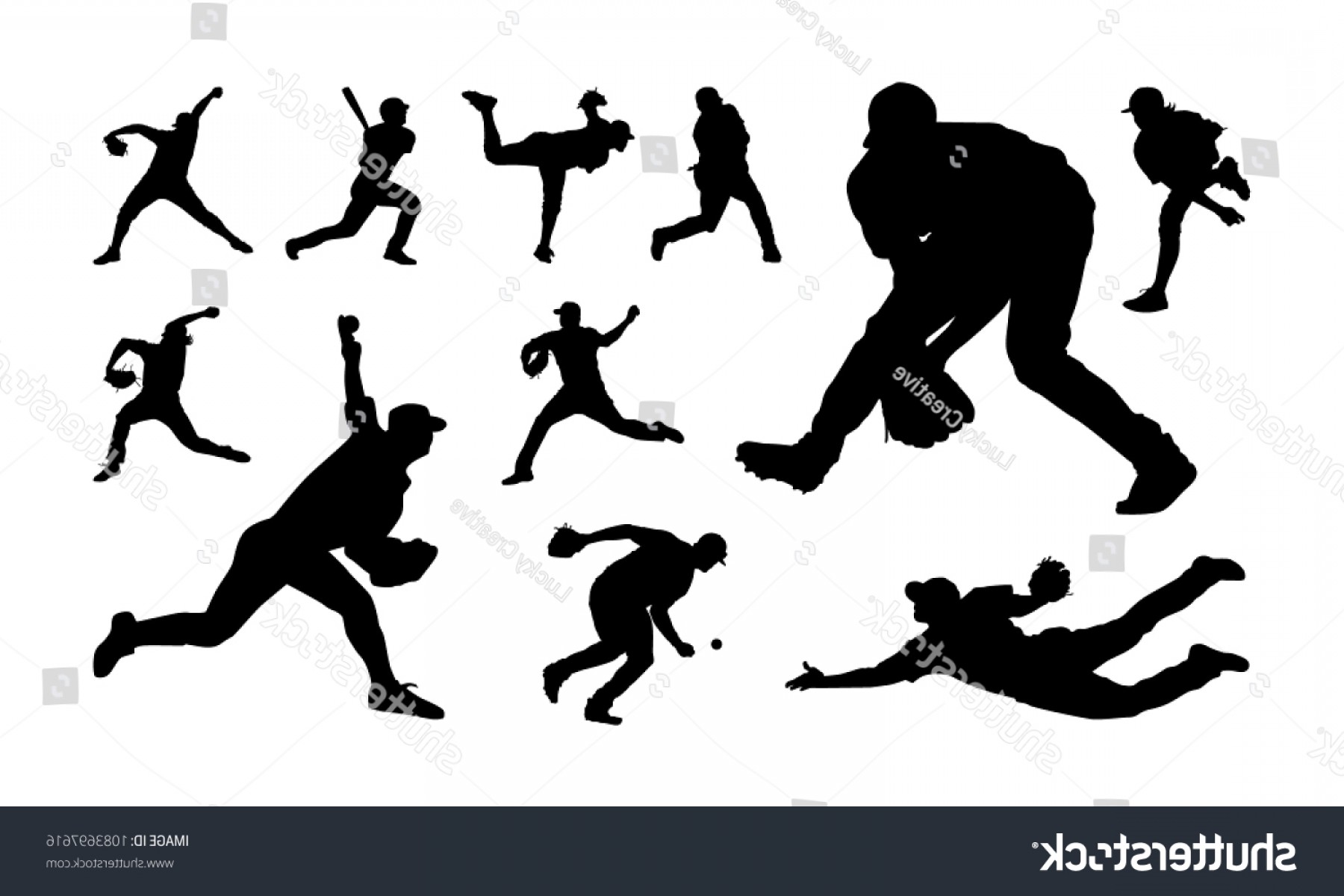 Set Baseball Player Silhouette Vector Softball Handandbeak 1800x1200 Set Baseball Player Silhouette Vector Softball Handandbeak