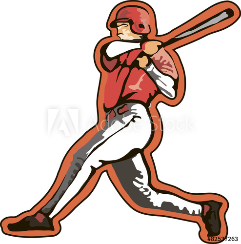 494x500 Baseball Player Vector Illustration
