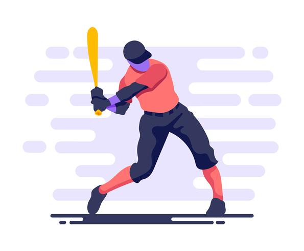 595x490 Baseball Player In Action Vector