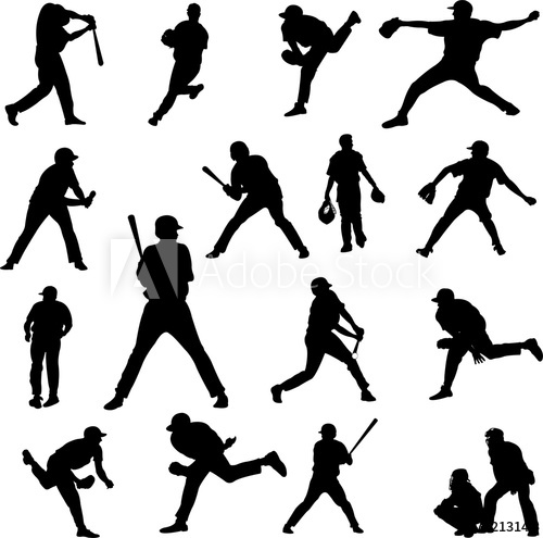 500x495 Baseball Player Silhouette