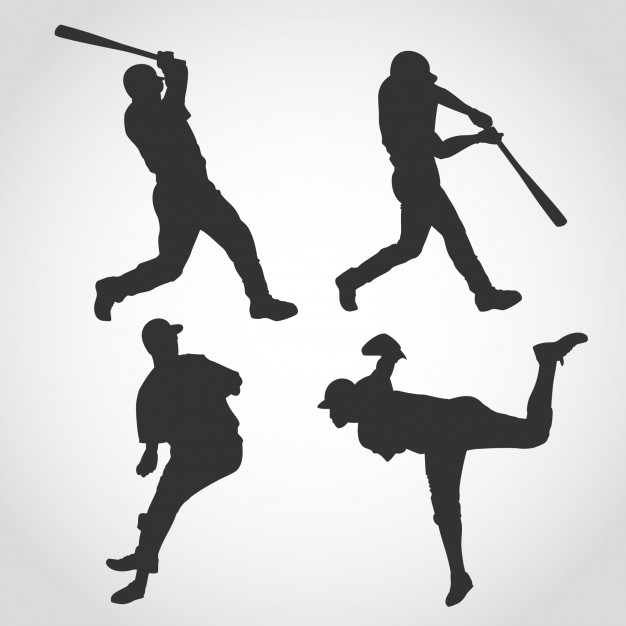 626x626 Baseball Player Silhouette Vector Premium Download