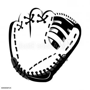 300x300 Isolated Silhouette Of A Baseball Glove Vector Illustration F