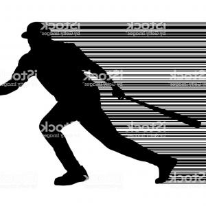 300x300 Silhouette Of A Baseball Player And Barcode Vector Illustration Gm