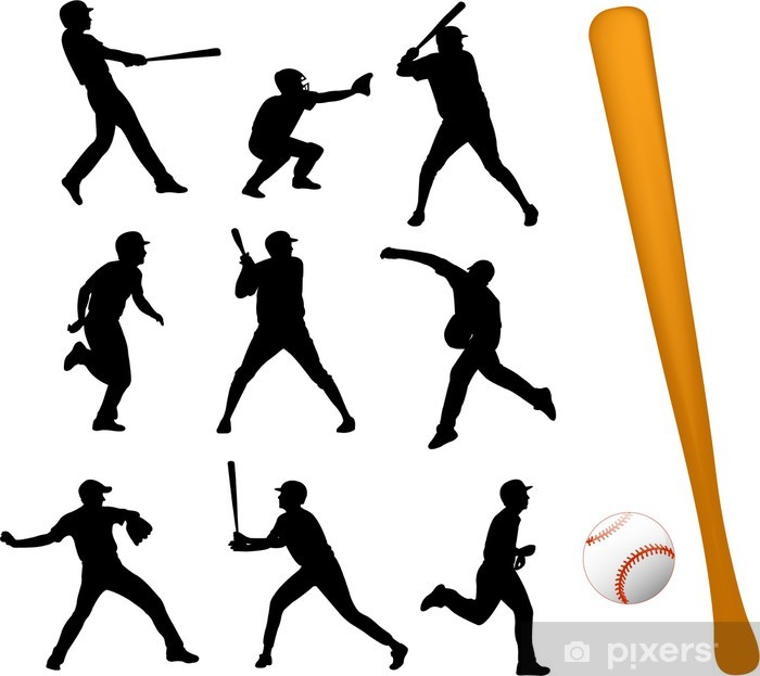 700x623 Baseball Players Silhouettes