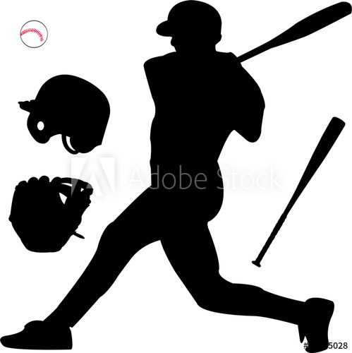 499x500 Baseball Silhouette