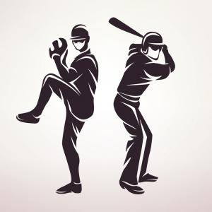 300x300 Baseball Players Symbol Stylized Silhouette Vector Catchsplace