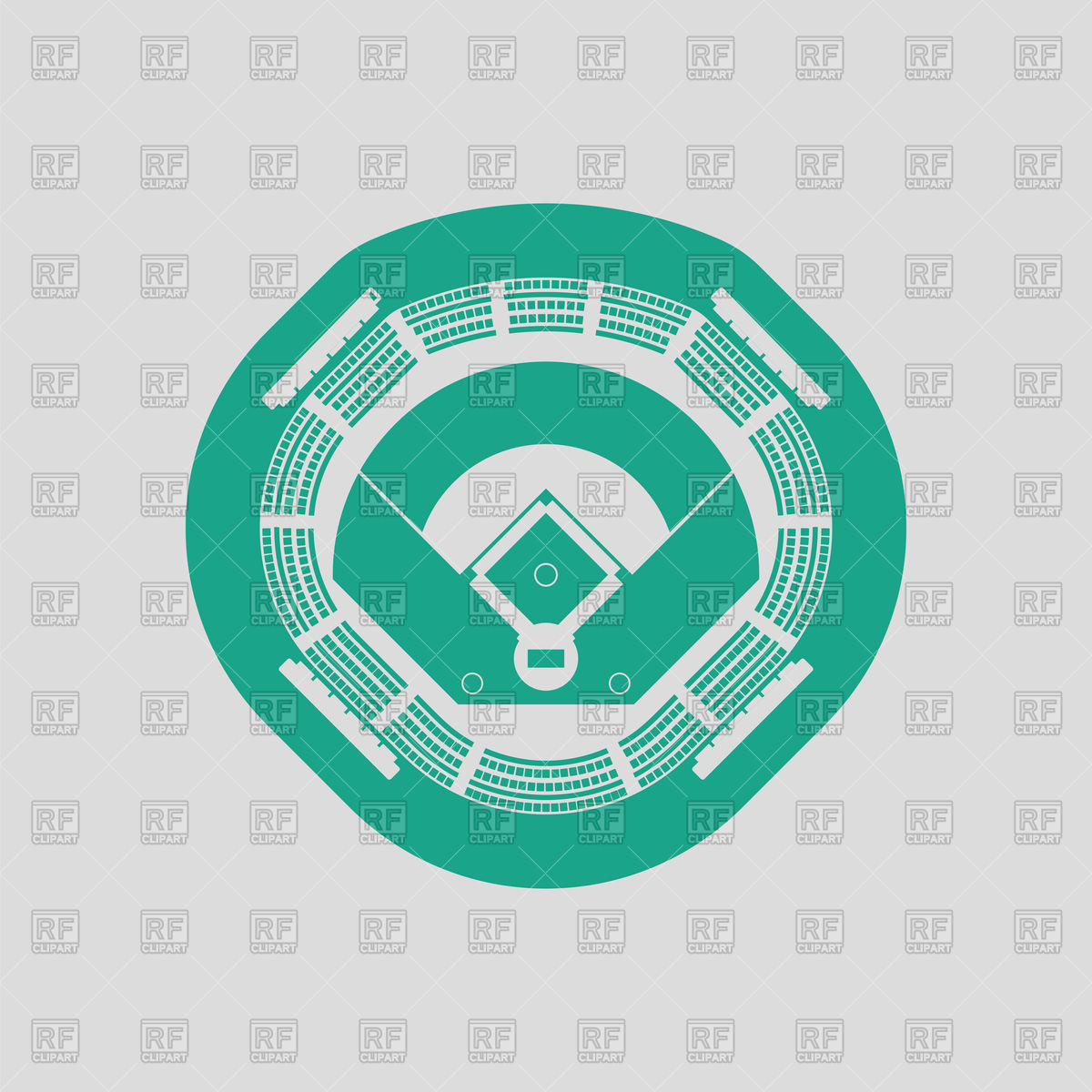 1200x1200 Baseball Stadium Icon On Gray Background Vector Image