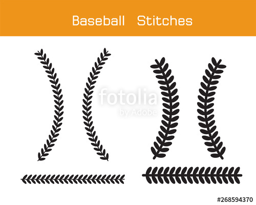 500x400 Baseball Stitches On A White Background Vector Design Stock