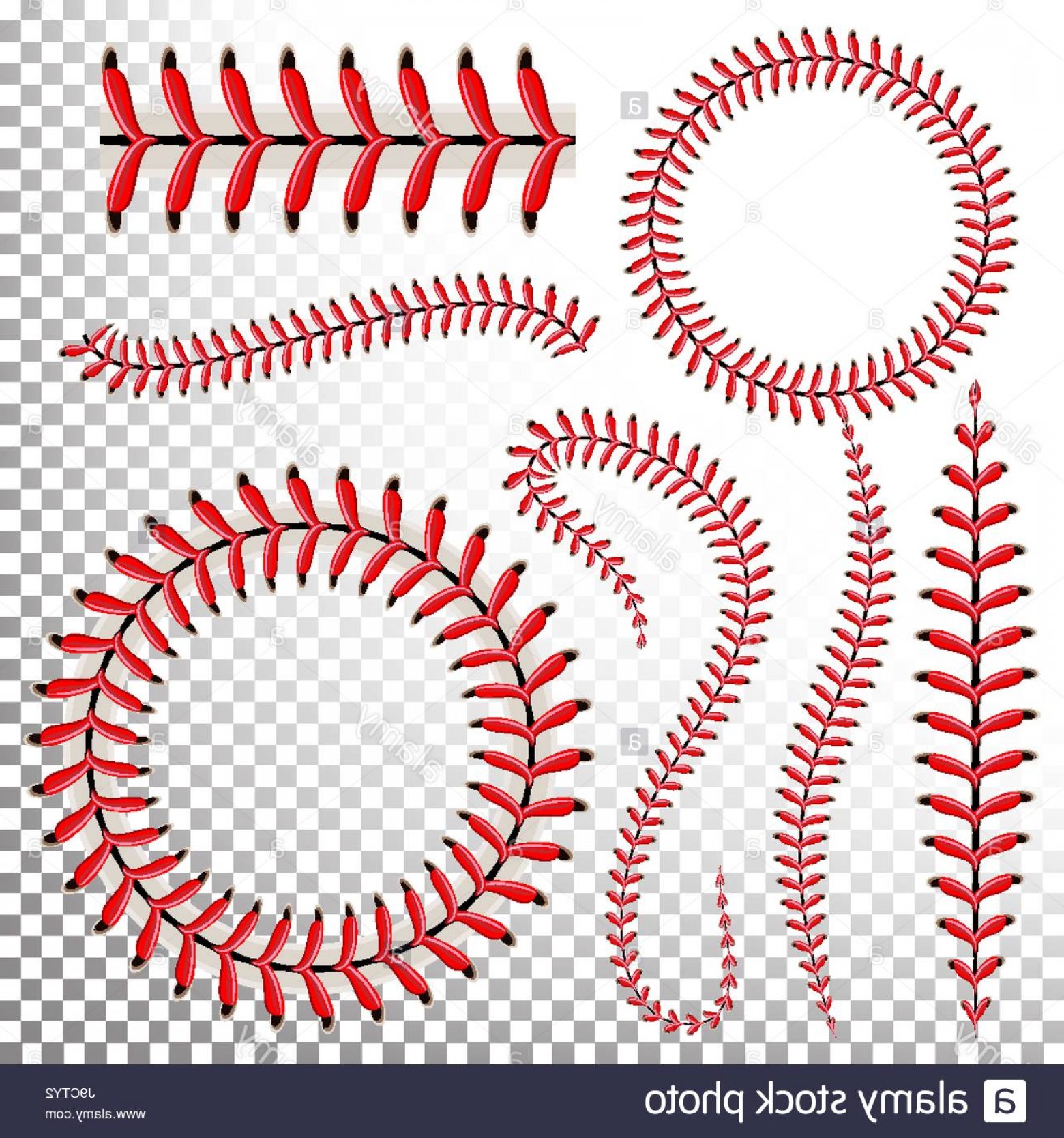 1560x1668 Stock Photo Baseball Stitches Vector Set Baseball Red Lace
