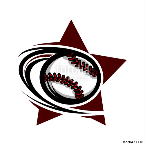 500x500 Baseball Swoosh Star Logo Stock Image And Royalty Free Vector