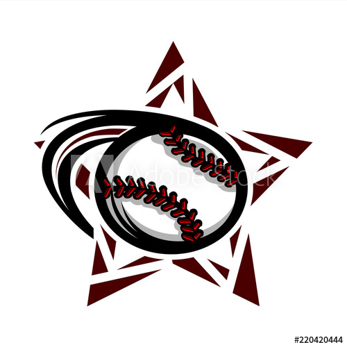 500x500 Baseball Swoosh Star Logo