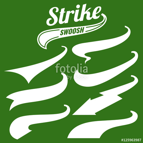 500x500 Vector Retro Swishes, Baseball Swash Tails, Swooshes