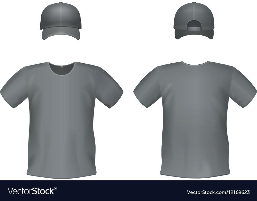 1000x780 Black T Shirt Vector Template Shirts And Baseball Cap