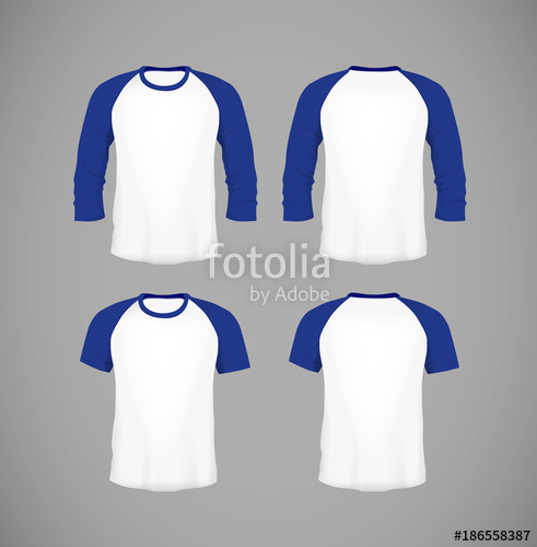 491x500 Men's Slim Fitting Short Sleeve Baseball Shirt Set Blue Mock Up
