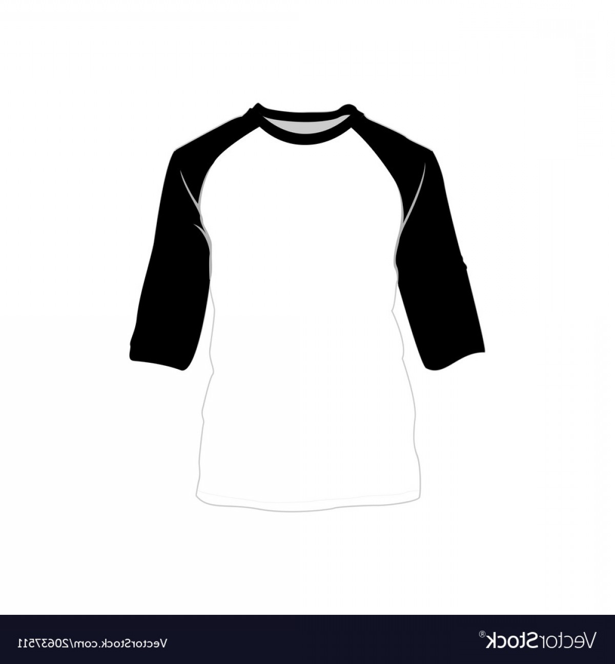 1200x1296 Raglan Shirt Black White Fashion Style Item Vector Lamaison
