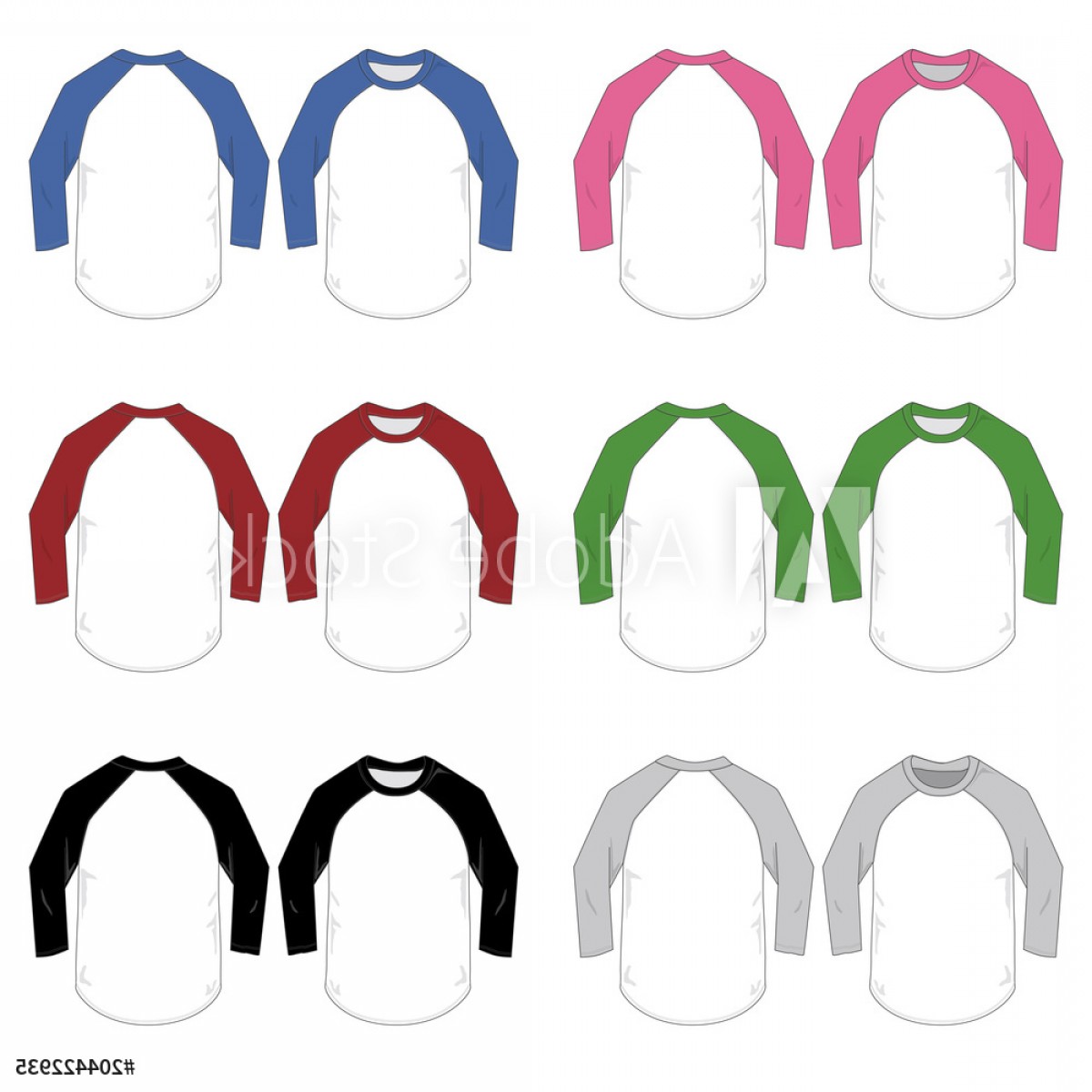 1200x1200 Vector Template Of Baseball Style Raglan Shirt F Lamaison