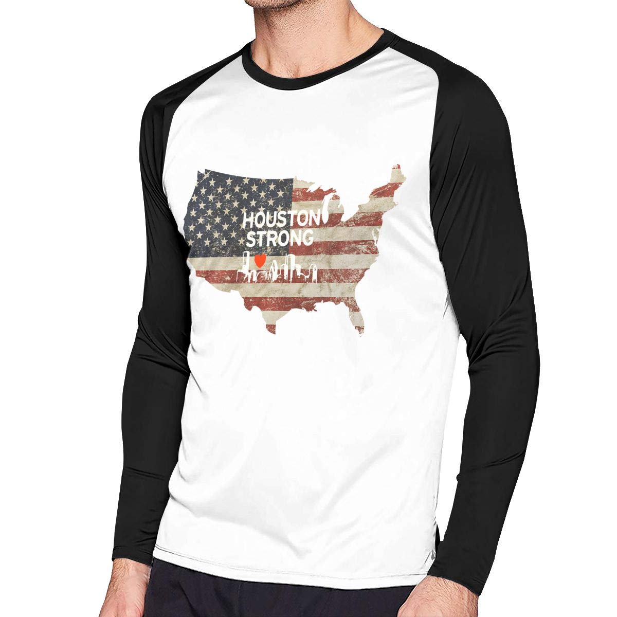 1200x1200 Houston Strong Vector Mens Long Sleeve Baseball T