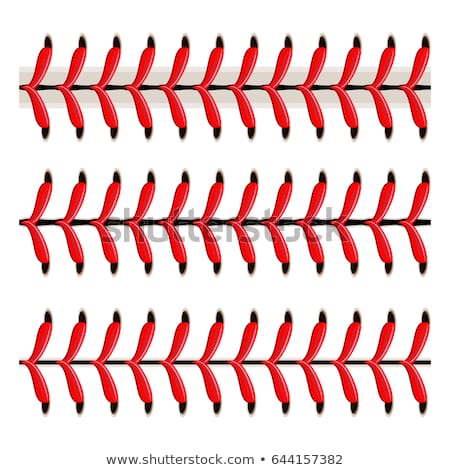 450x470 Baseball Stitches, Softball Laces Isolated On White Set Red Stitch