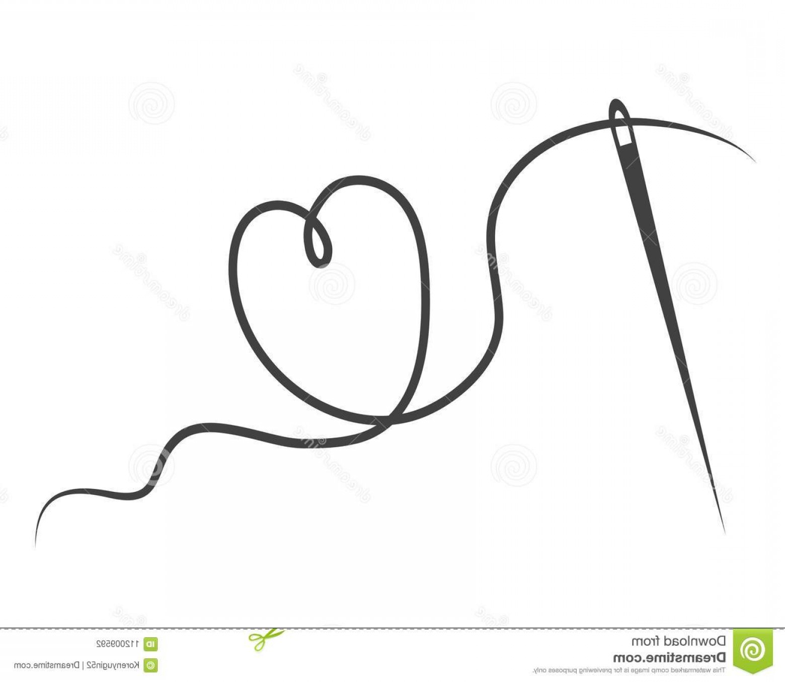 1560x1356 Heart Needle Thread Vector Illustration White Image Lamaison