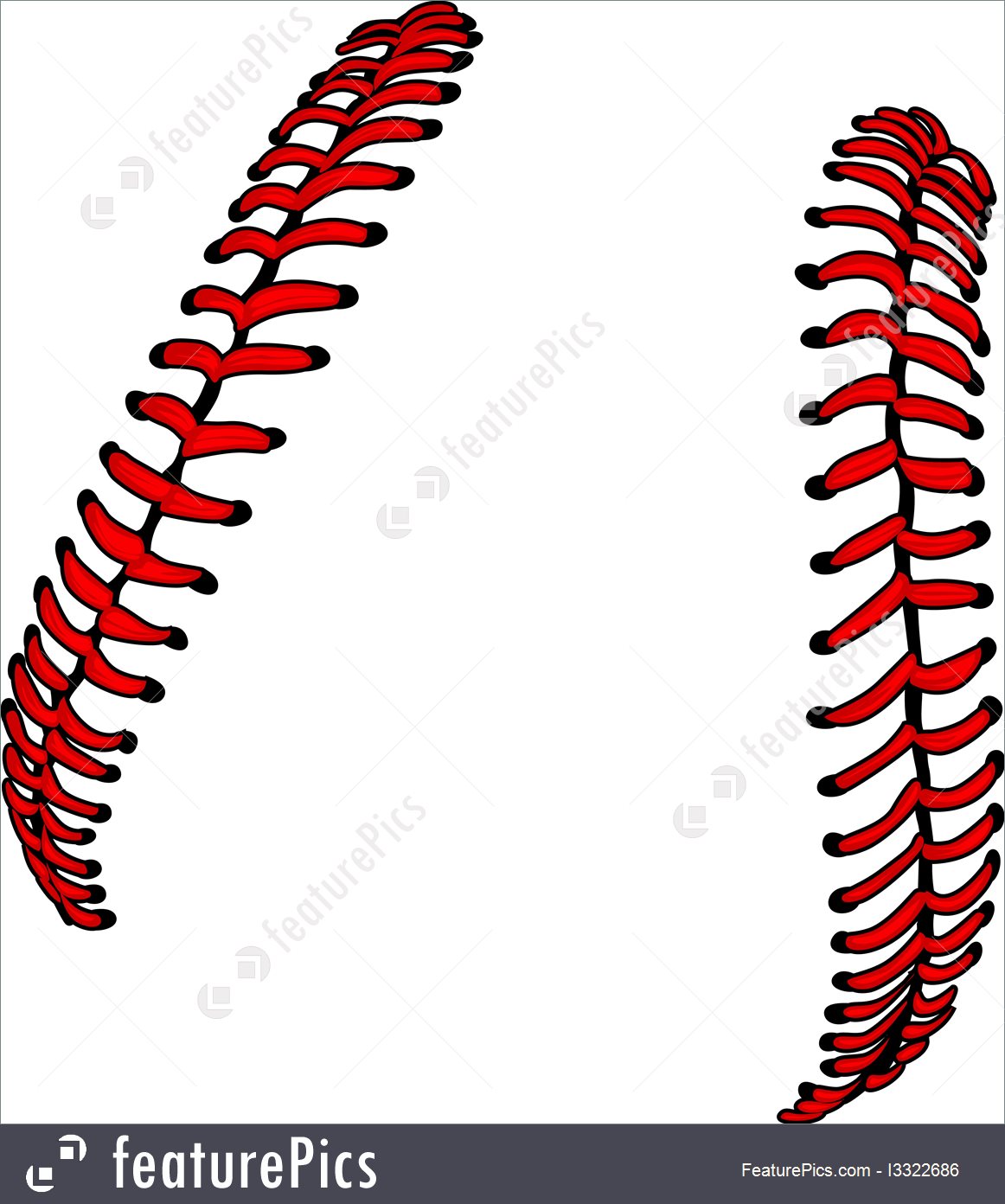 1162x1392 Baseball Laces Vector Image