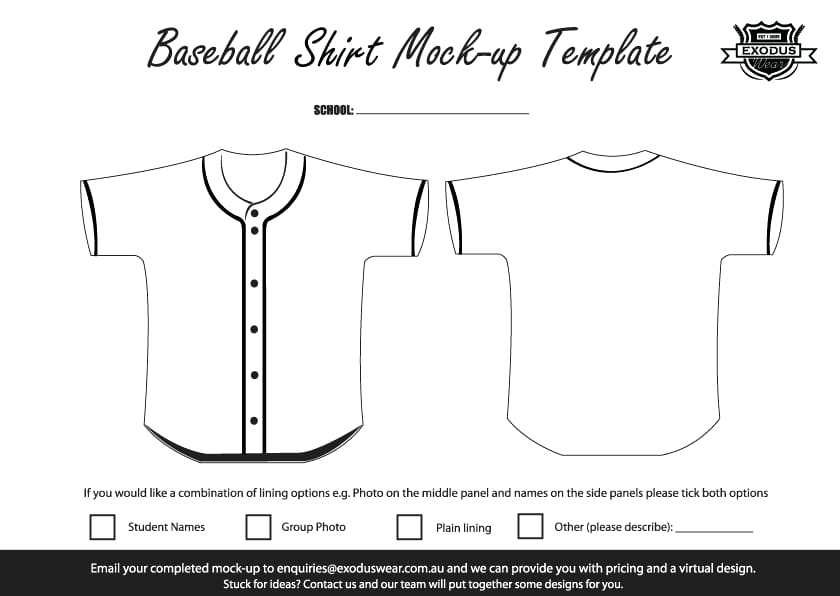Baseball Uniform Design Template