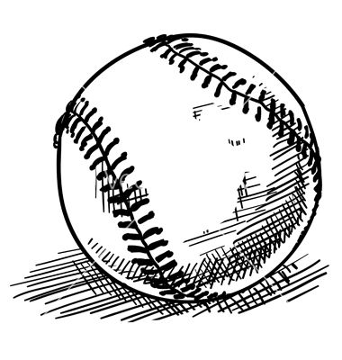 Baseball Sketch Vector 380x400 Baseball Sketch Vector