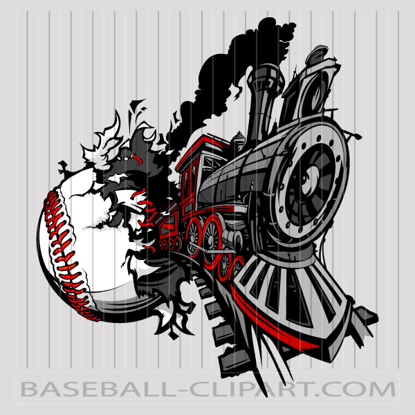 600x600 Train Baseball Clip Art Image Easy To Edit Vector Format