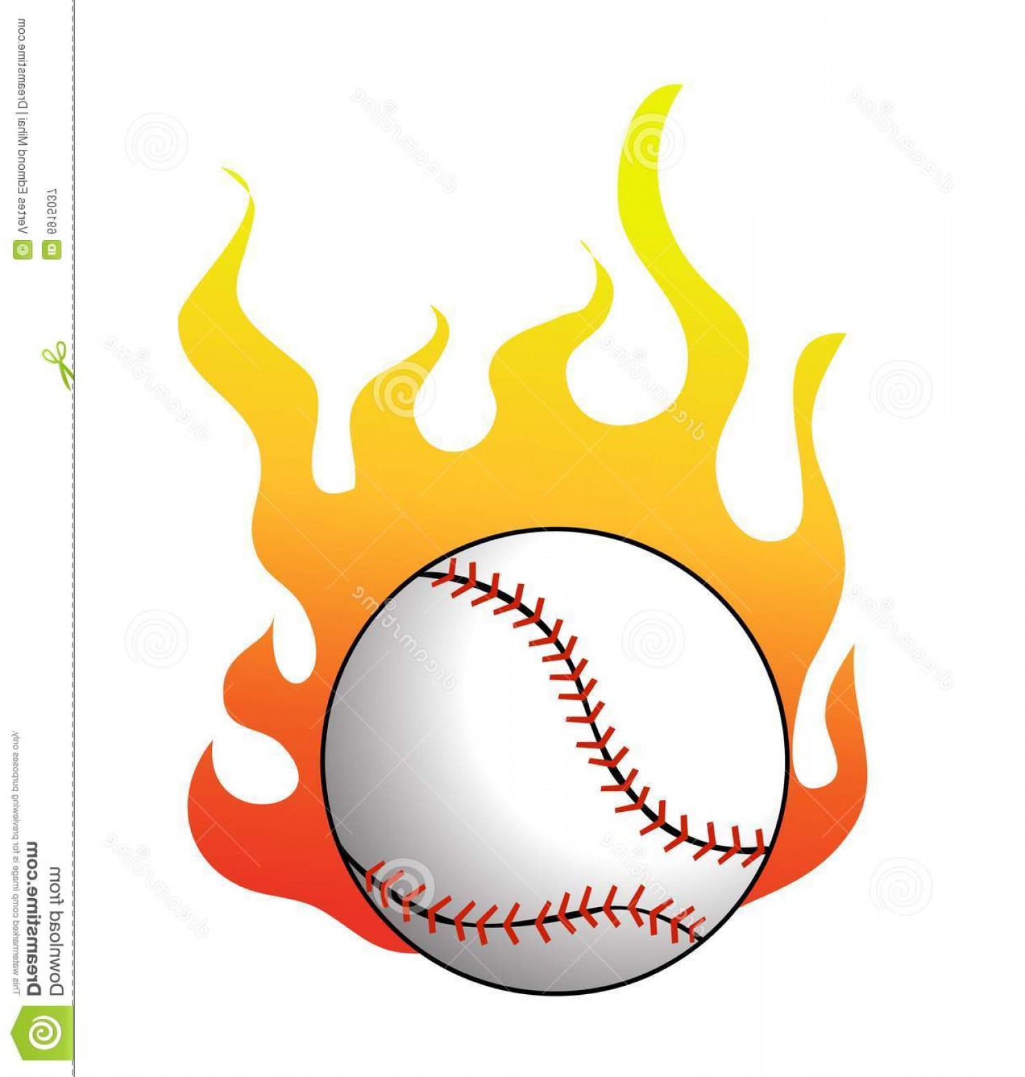 1485x1560 Royalty Free Stock Photography Baseball Flames Vector Image